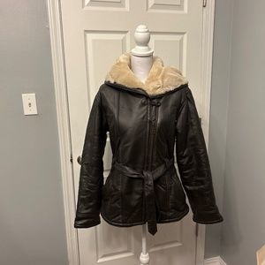 Ladies dark brown, Wilson Leather Coat, size small